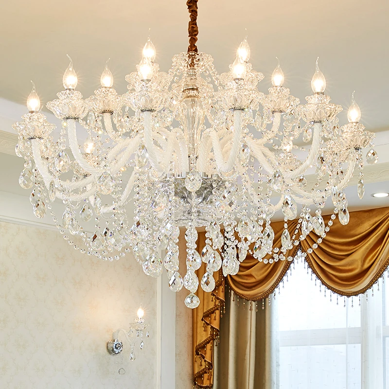 Современный Большой Хрустальный Nordic Candle Crystal Роскошная люстра Освещение