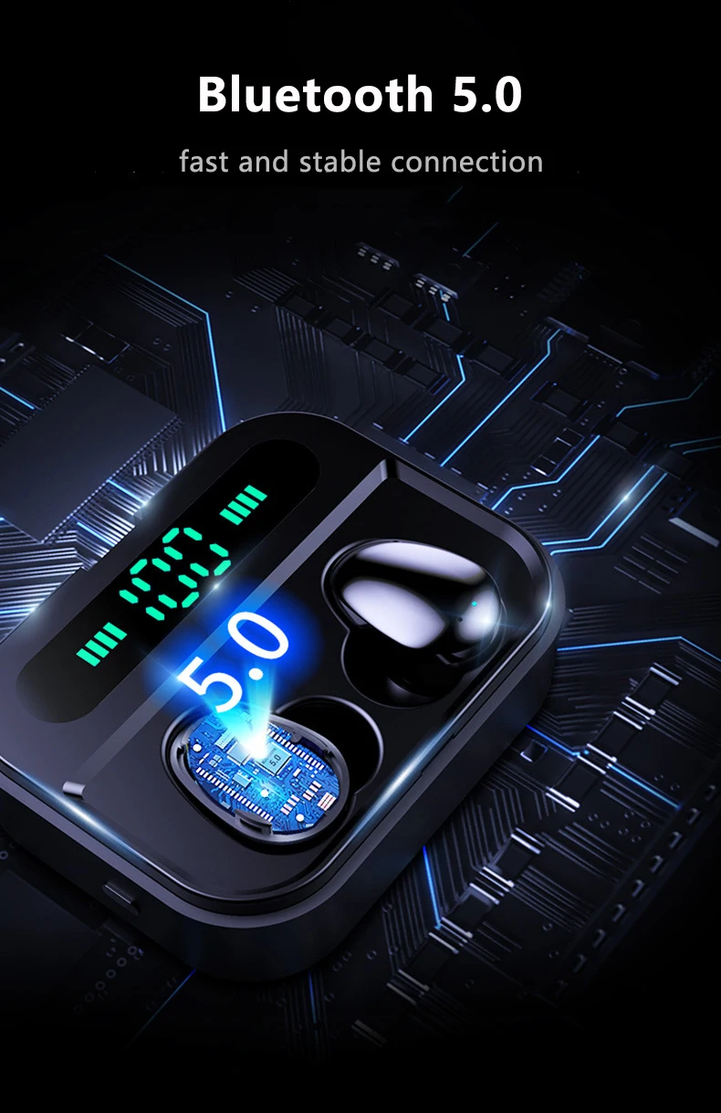 TWS стерео Bluetooth 5,0 микро беспроводные наушники IPX7 водонепроницаемый шумоподавление спортивные мини наушники вкладыши блок питания