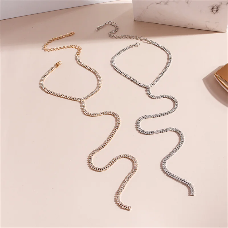 

Y-shaped Crystal Clavicle Chain Tassel Long Necklace Simple Style Sweater Chain Necklaces Classic Fashion Jewelry Necklace
