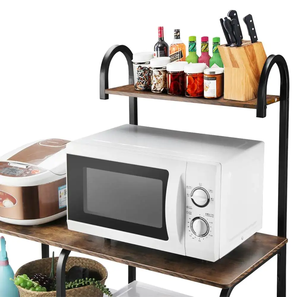 

35.5"Kitchen Baker's Rack Utility Storage Shelf Microwave Stand 4-Tier + 3-Tier Kitchen Storage Cart Table Spice Rack Organizer