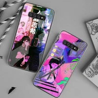vaporwave glitch anime phone case tempered glass for samsung s20 plus s7 s8 s9 s10 plus note 8 9 10 plus