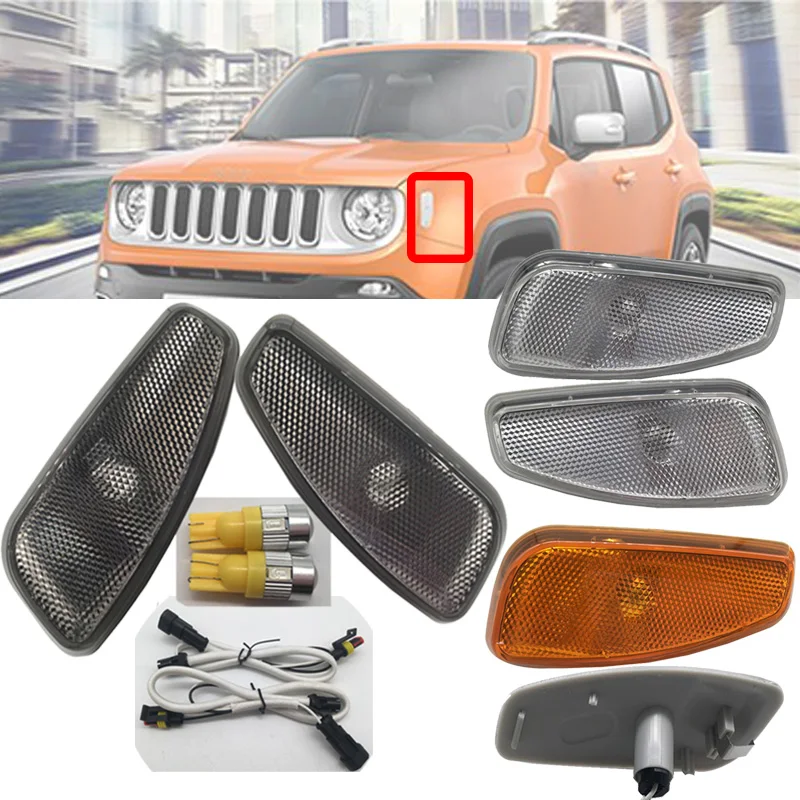 2xFor Jeep Renegade светодиодный указатель поворота парковочная лампа крышка для Jeep Renegade аксессуары неполярность T10 светодиодный лампы