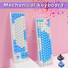 Игровая механическая клавиатура с 87 клавишами светодиодный Ной подсветкой