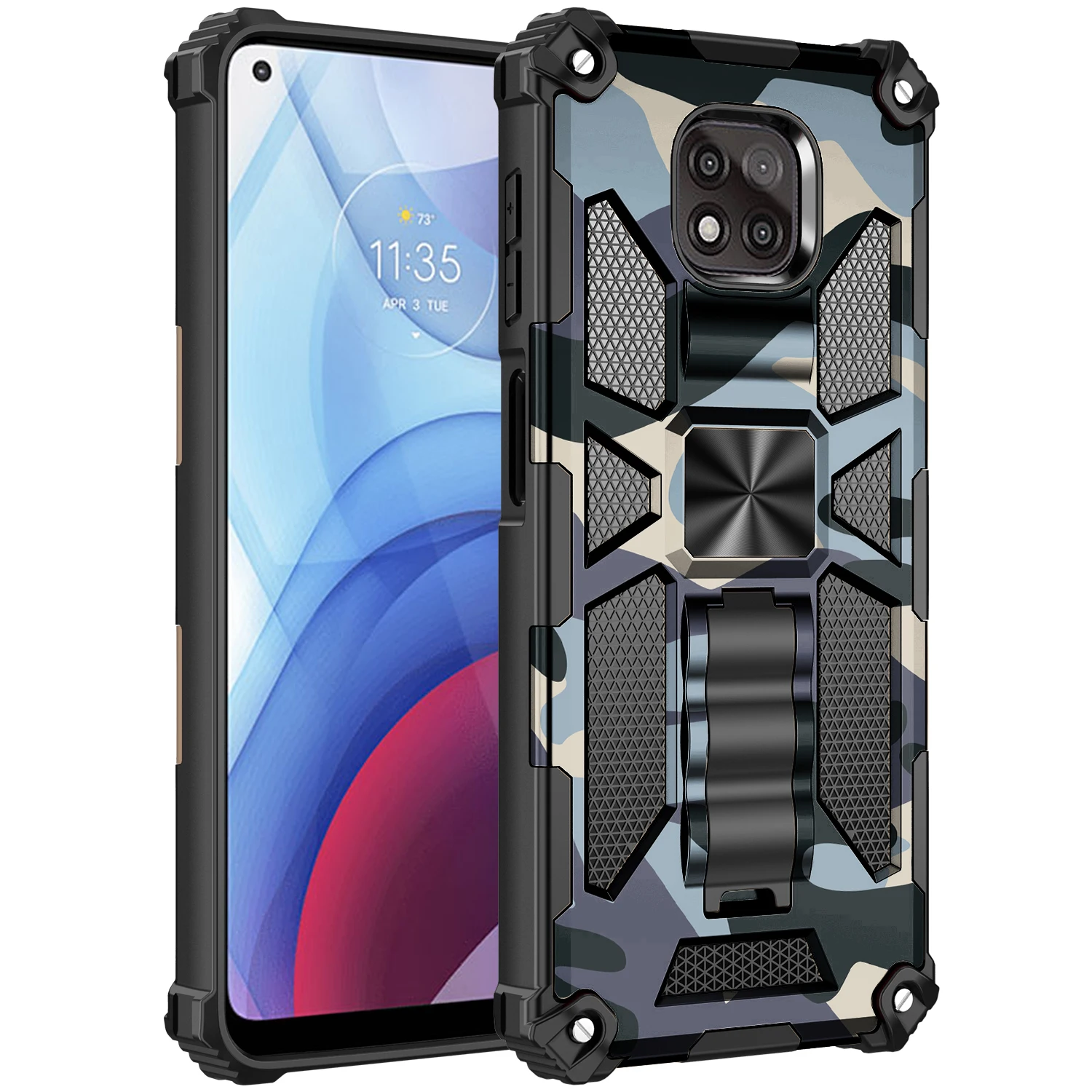 

Shockproof Invisible Bracket Case For MOTOROLA Moto G STYLUS G POWER G PLAY STYLUS Edge G PURE 2021 Magnetic Camouflage Case