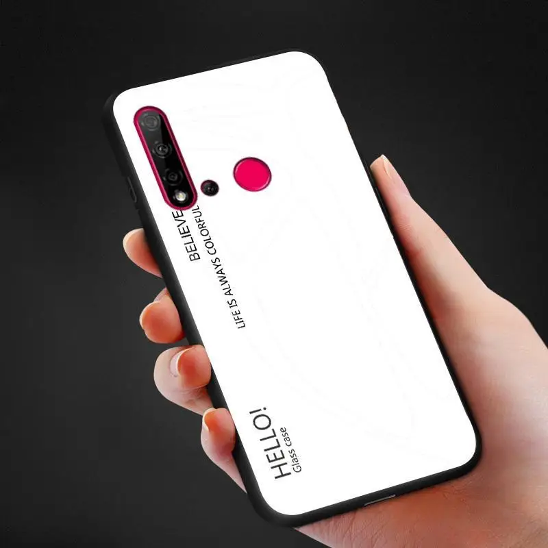 Градиентный чехол из закаленного стекла для huawei P Smart Z plus Nova 5 5i P20 Lite Mate20 P30 Pro Honor 8X 8C 10i 20i Slim Case Capa