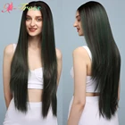 13x 4 женские парики со шнуровкой спереди, женский длинный прямой синтетический парик спереди, коричневый, зеленый, смешанные цвета, парики для повседневвечерние, косплей