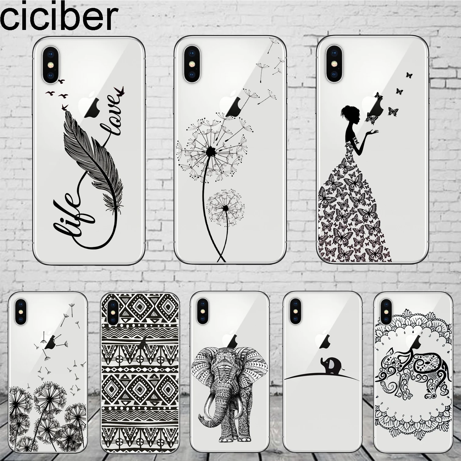 Чехлы ciciber с изображением одуванчика слона для iPhone 11 Pro Max чехол XR 8 7 6 6S Plus X XS мягкий