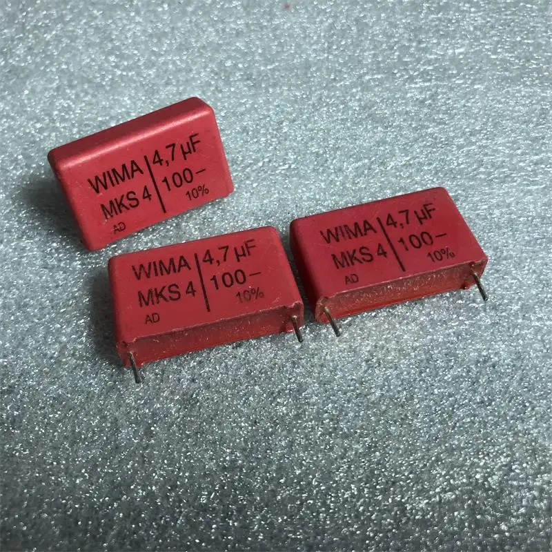 Импортный конденсатор электроники WIMA MKS4 серии 4,7 мкФ 100V Температура деление частоты пленочный безполярный конденсатор