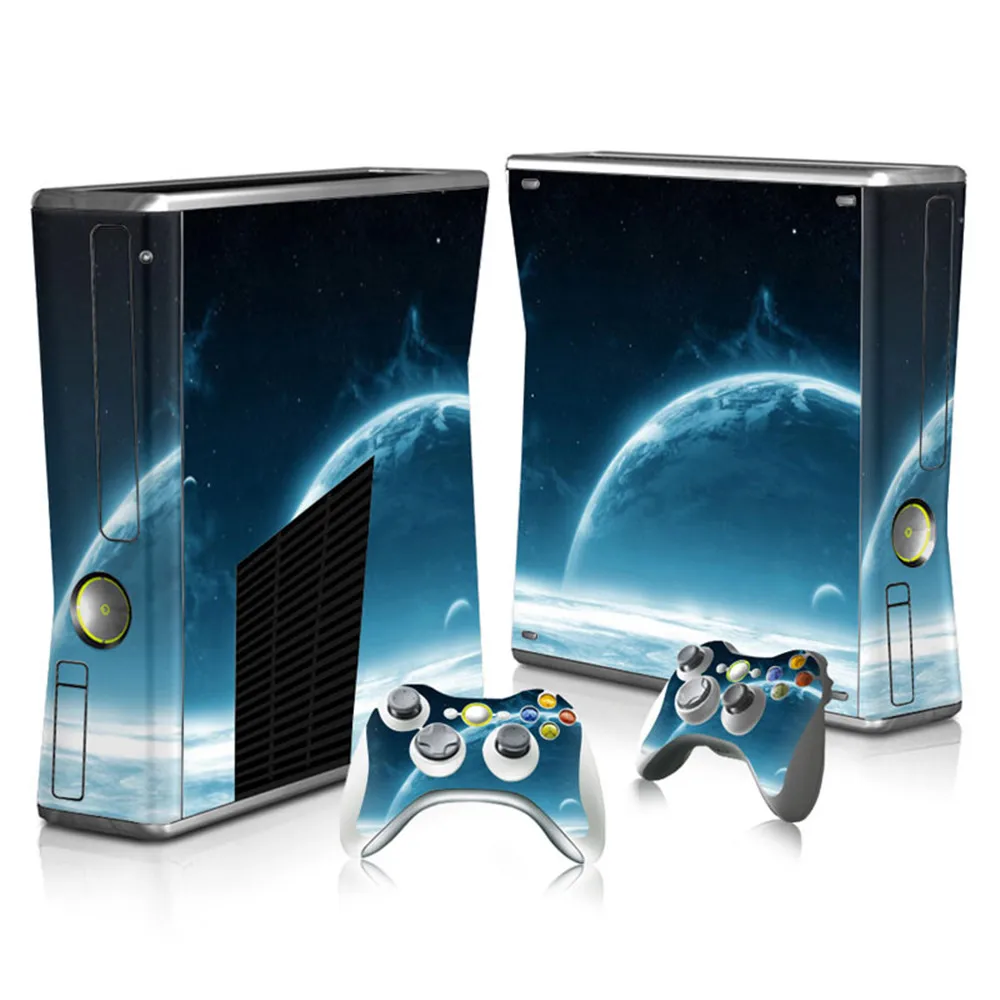 Дизайнерская наклейка для кожи защита Microsoft Xbox 360 Slim и 2 чехла-наклейки видеоигр |