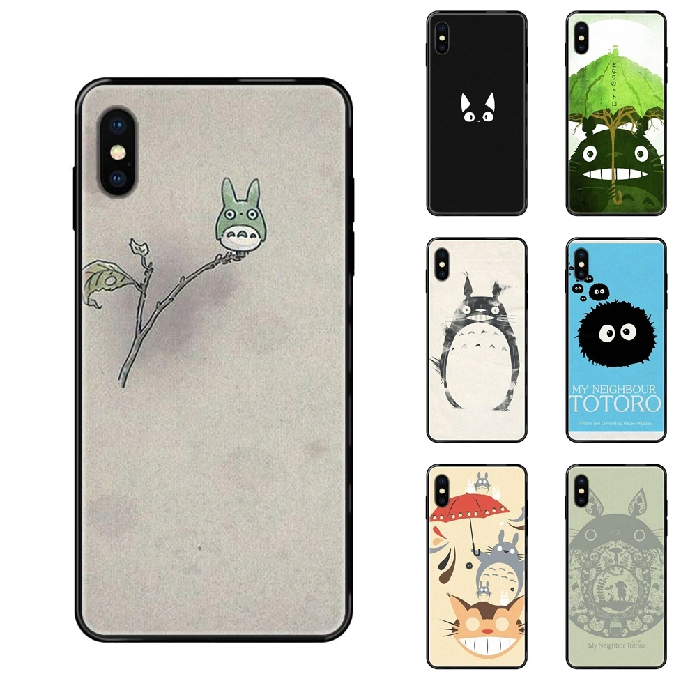 Черный мягкий персонализированный рисунок для Galaxy S20 S10e S10 S9 S8 S7 S6 S5 edge Lite Plus Ultra Totoro