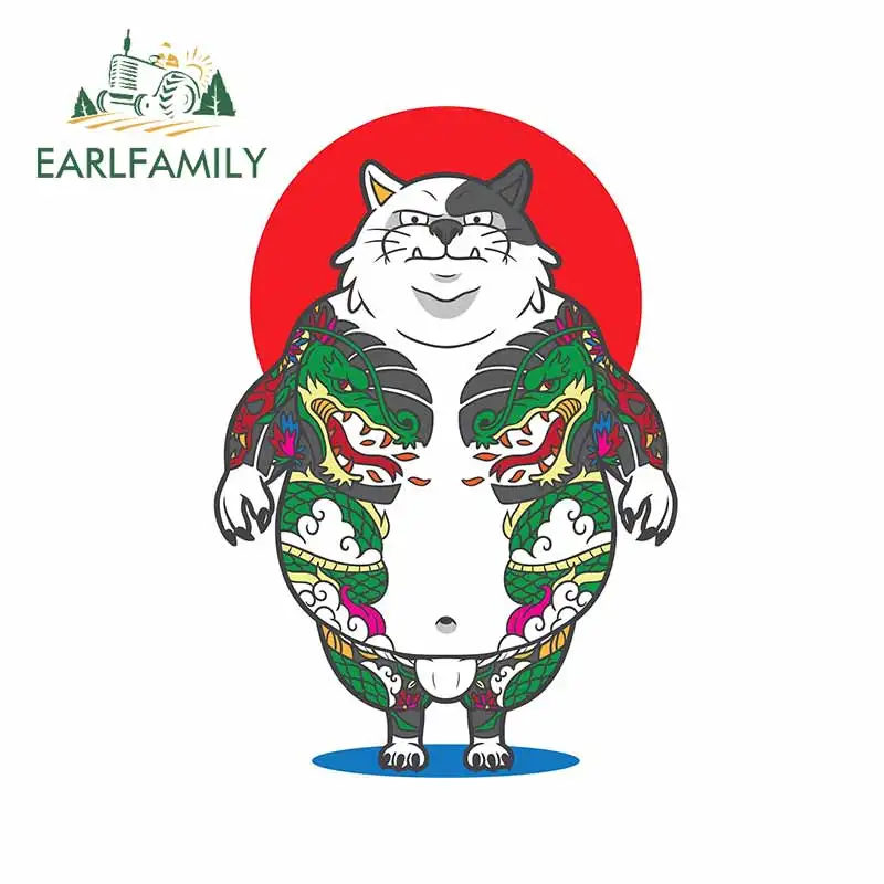 EARLFAMILY 13 см x 9 2 для Grim тату Кот on Red Sun RV Decal мультяшная доска серфинга автомобильные