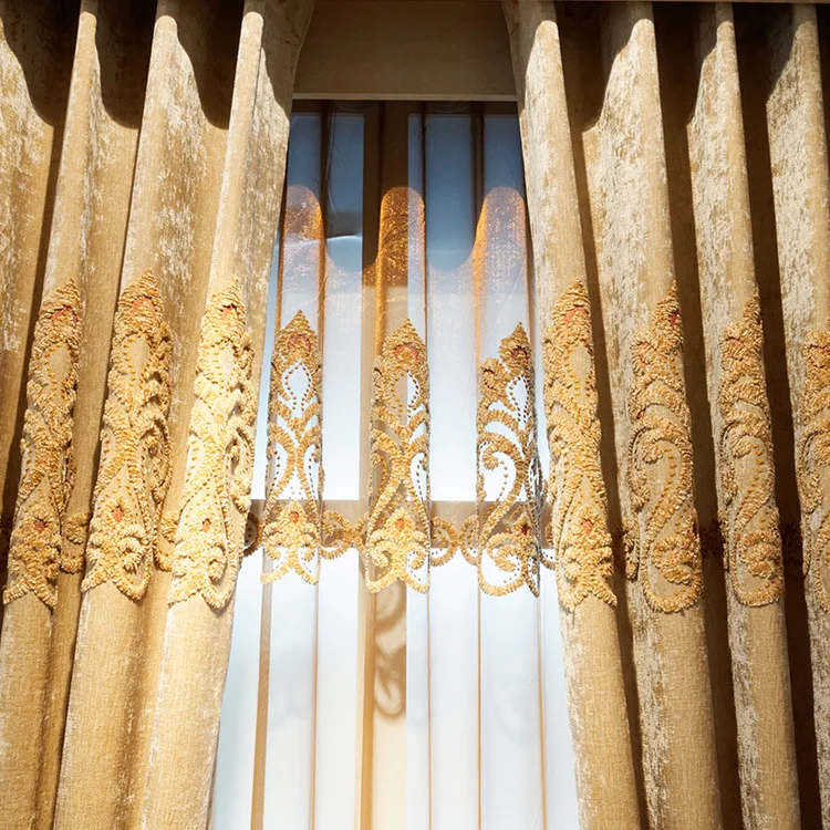 Европейские занавески с вышивкой для гостиной столовой тканевые спальни из