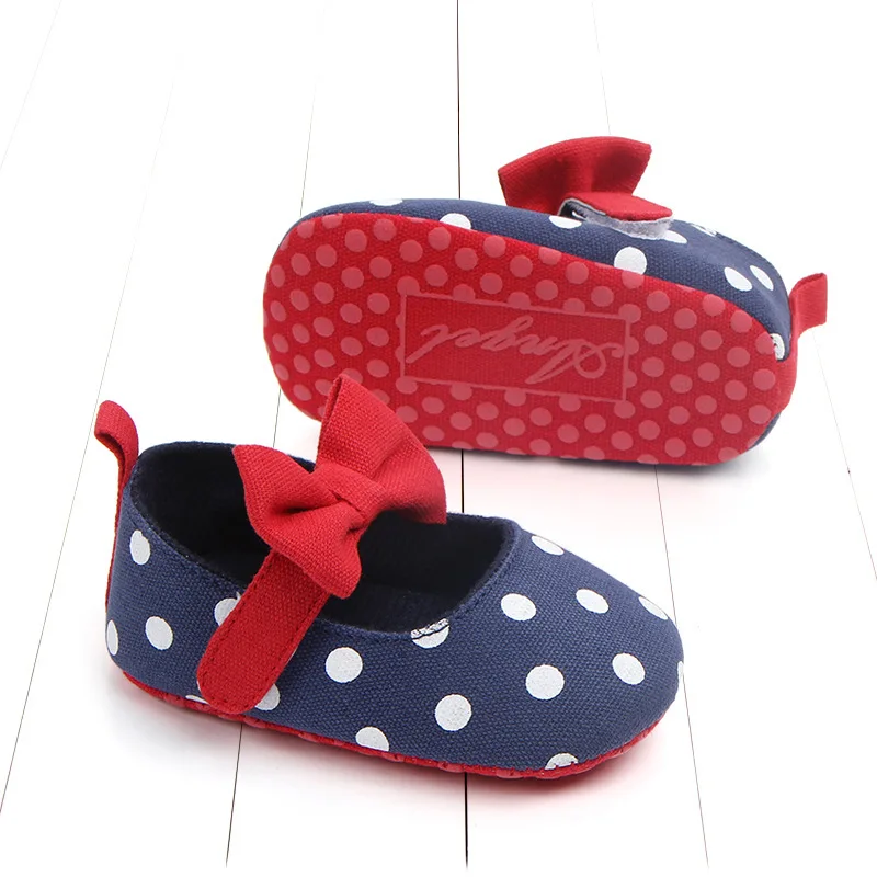 baby cute shoes anti-slip soft bottom toddler wholesale newborn high quality red bowknot first walker |