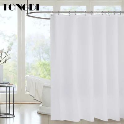 

TONGDI Shower Curtain Waterproof Durable Eco-friend Modern Solid Quick-drying Purity For Bathroom Washroom Hotel Home Polyester