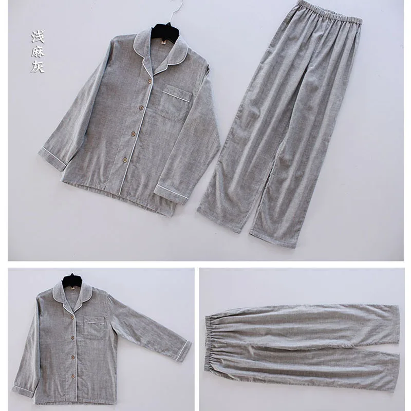 Пижама женская хлопковая однотонная с длинным рукавом и длинными штанами 2020 |