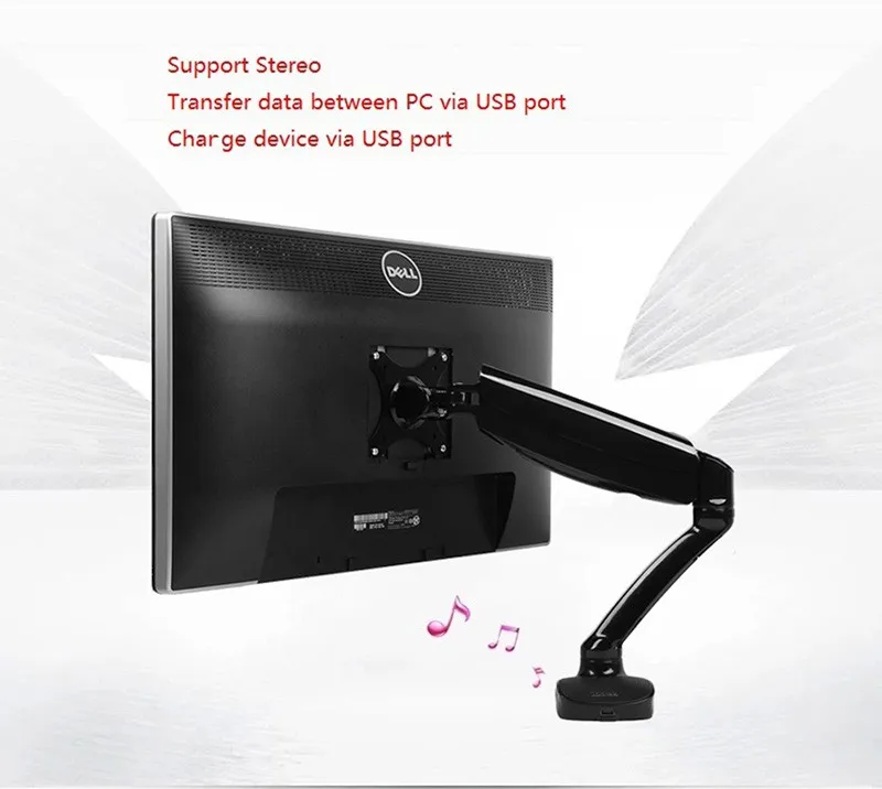 Настольная подставка для монитора LOCTEK D5S поддержка USB зарядки и воспроизведения