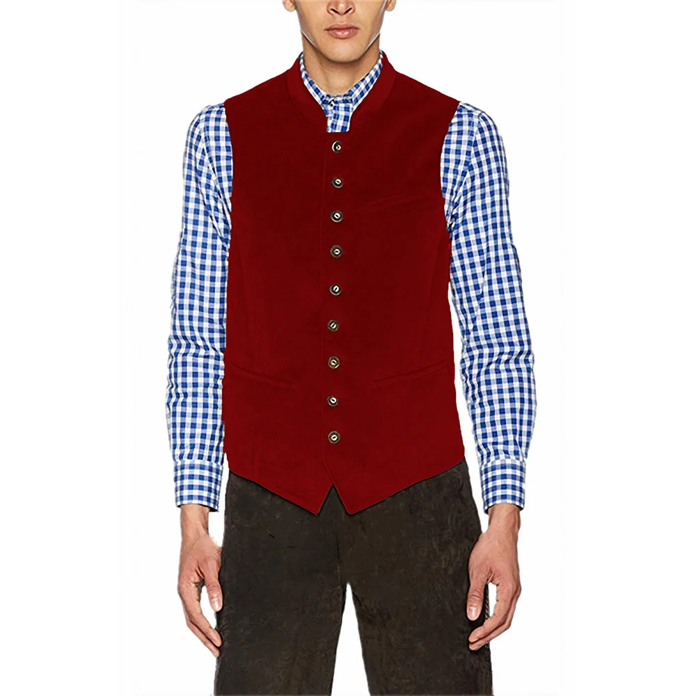 [MJ18] модный мужской однобортный бархатный жилет для шафера свадьбы с высоким