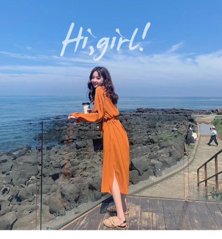 

CMAZ Avocado Green Dress for Women 2021 Spring and Autumn New Snow