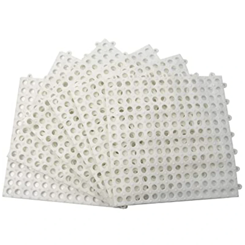 

Patio Tiles 10PCS Floor Tiles with Drain Holes DIY Size Bathroom Shower Toilet Non-Slip (White)