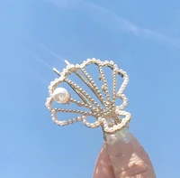 korean summer shell pearl hairpin sweet golden simple korean bangs hairpin metal side clip