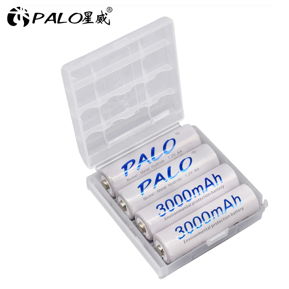 Аккумуляторные батареи PALO 1 2 в AA 3000 мАч Ni MH 100% Оригинальная Аккумуляторная