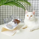 Нескользящая двойная миска для питомцев с подставкой, для кормления кошек и других питомцев, для защиты шейного отдела позвоночника