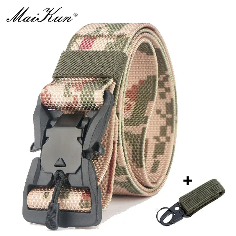 camouflage9-1 Maikun нейлоновые пояса для мужчин, ремень с металлической пряжкой, открытый охотничий ремень, военный инвентарь, боевой тактический Мужской ремень - Цвет: camouflage9-1