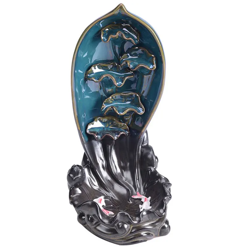 Backflow Incense Burner Home Decor Ceramic Smoke Stick Holder Censer + 10Pcs Cones | Дом и сад