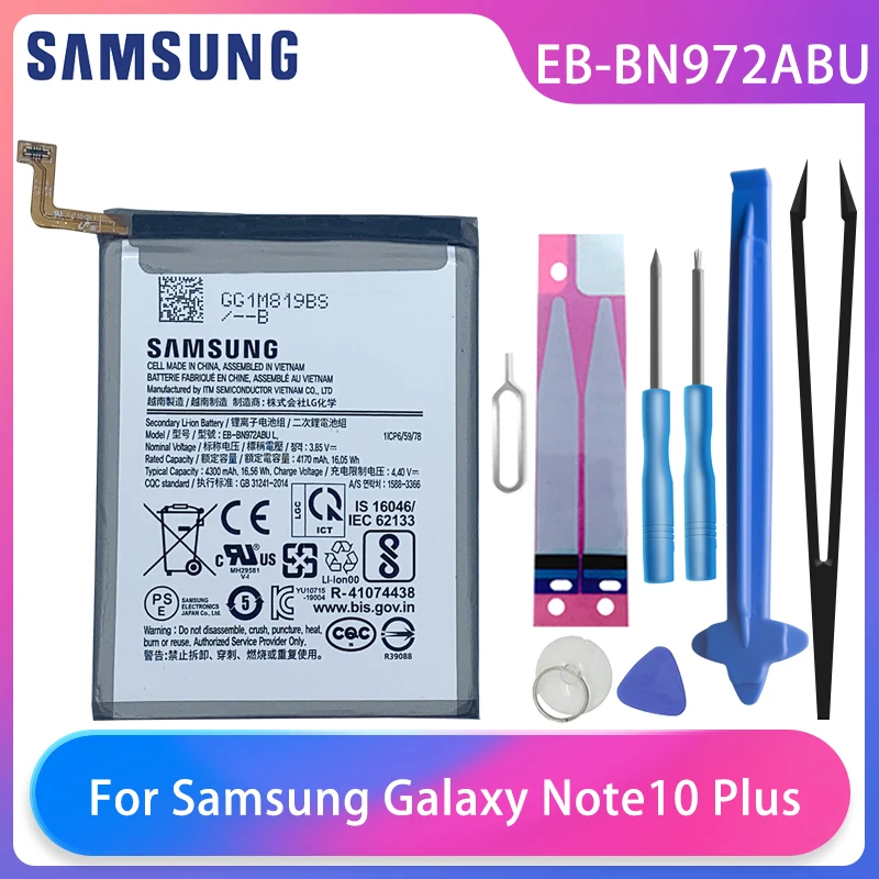 

Orginal Samsung Galaxy Note 10 Plus Note 10+ Note10 Plus SM-N975F SM-N975DS Phone Battery EB-BN972ABU 4300mAh Phone Batteries