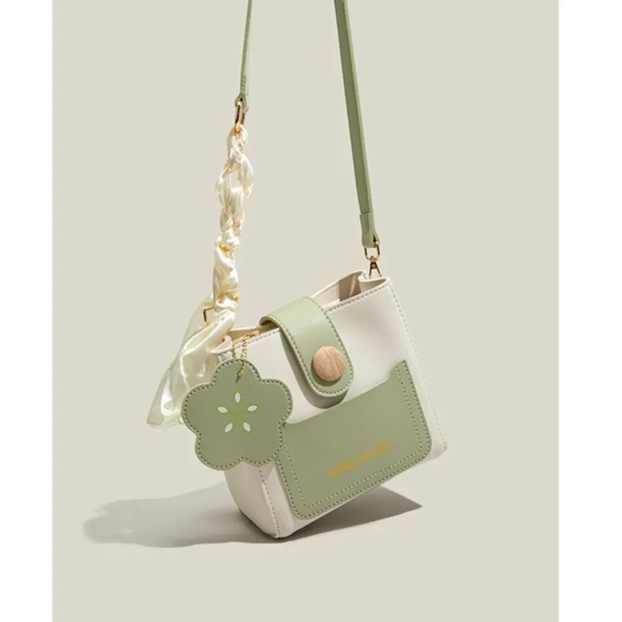 Модная женская сумка-мешок в стиле блогера Dave & Di Ins, однотонная простая шелковая сумка-почтальонка на цепочке, сумки через плечо, сумки для с...