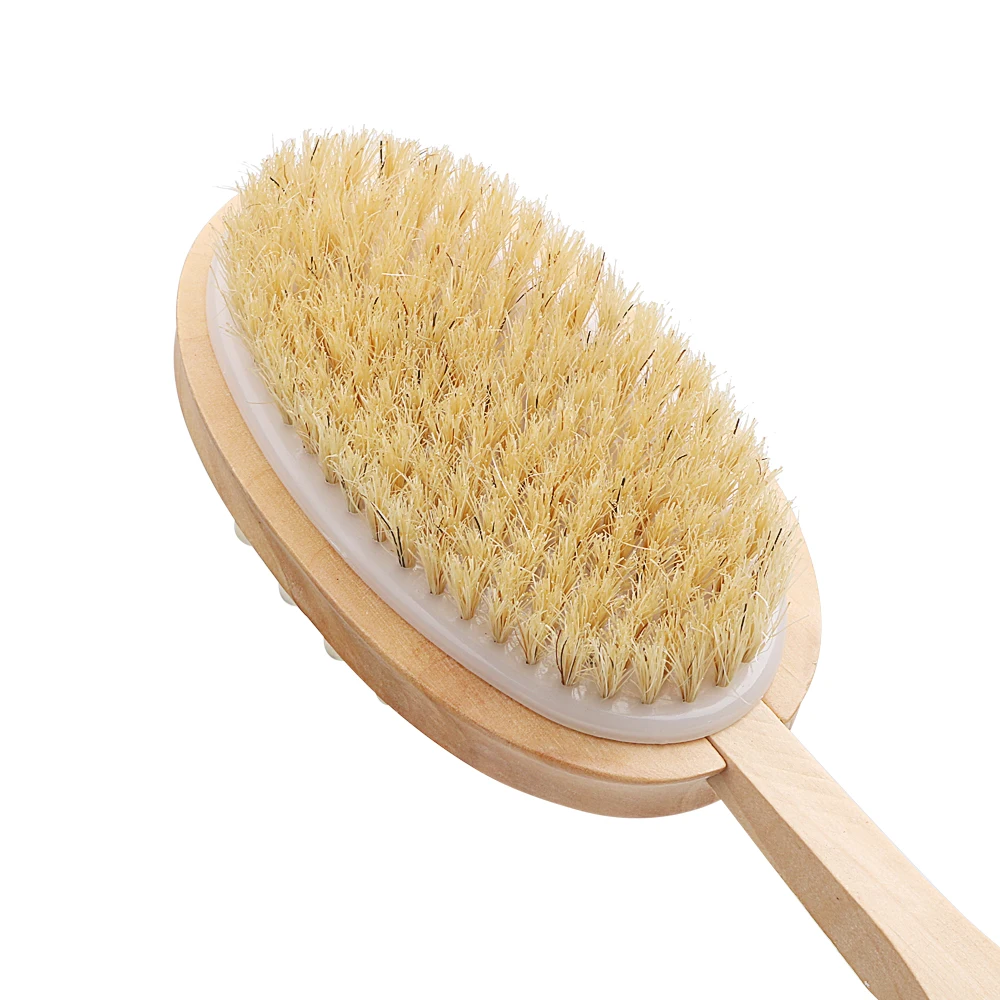 Скребок для ванны с натуральной щетиной Массажная щетка удаления кутикулы кожи