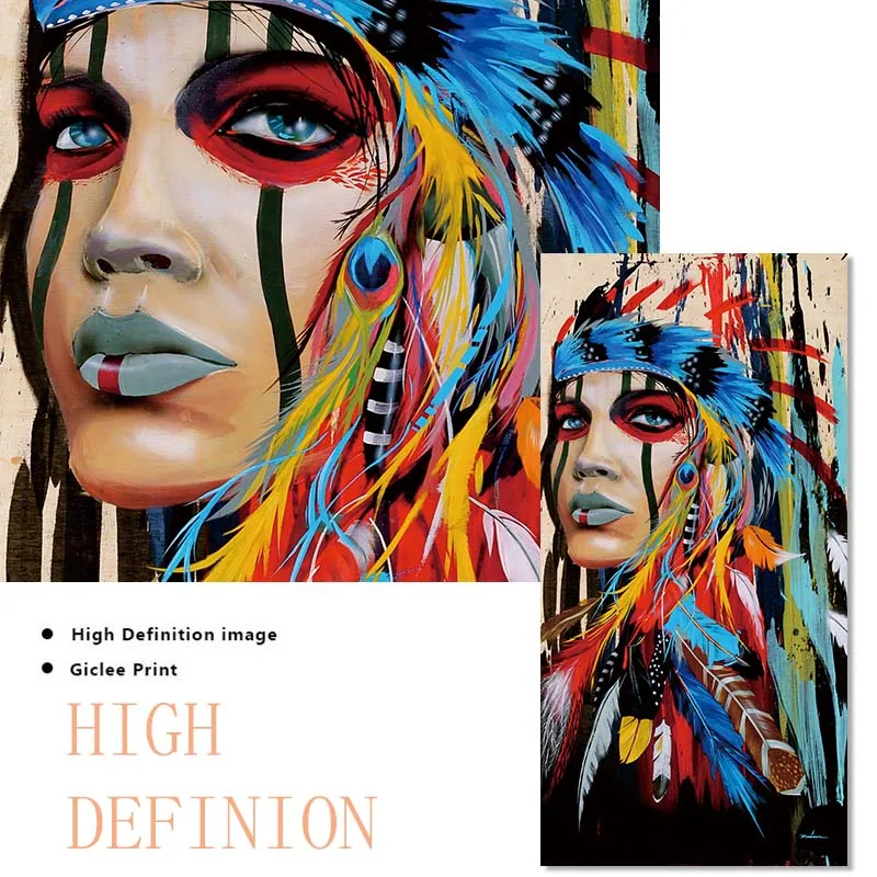 Картина на холсте современный настенный плакат принты красочные женские картины
