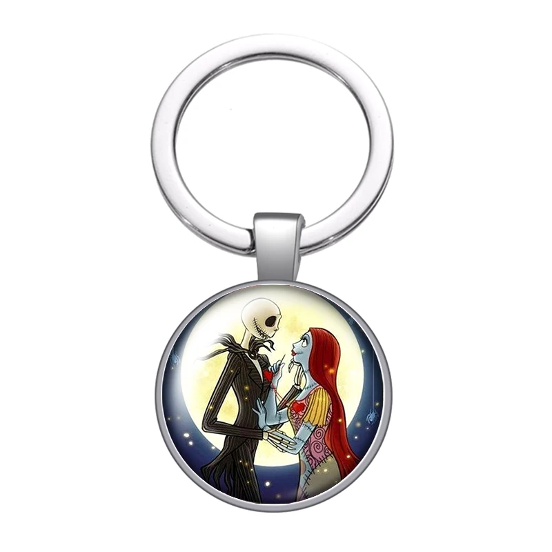 Брелок с изображением призрака Джека Скеллингтона из злого стекла кабошоном