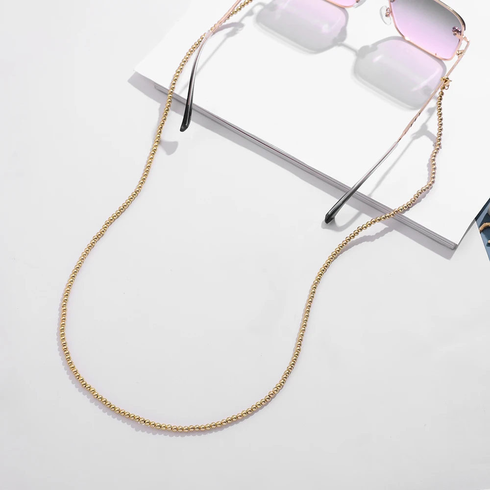 

New Design Gold Color Sunglasses Chain for Women Reading Eyeglass Long Beads Chain Cord Holder Rope Handmade Neck Strap Lanyard