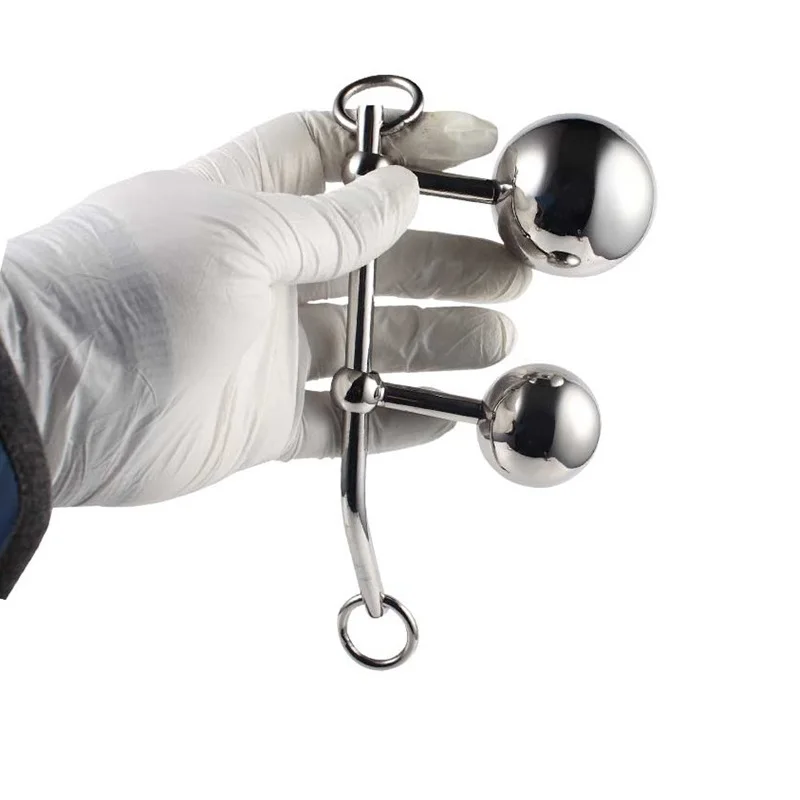 Stainless steel metal double ball Male anal plug butt vagina insert hook for women sex toys | Красота и здоровье