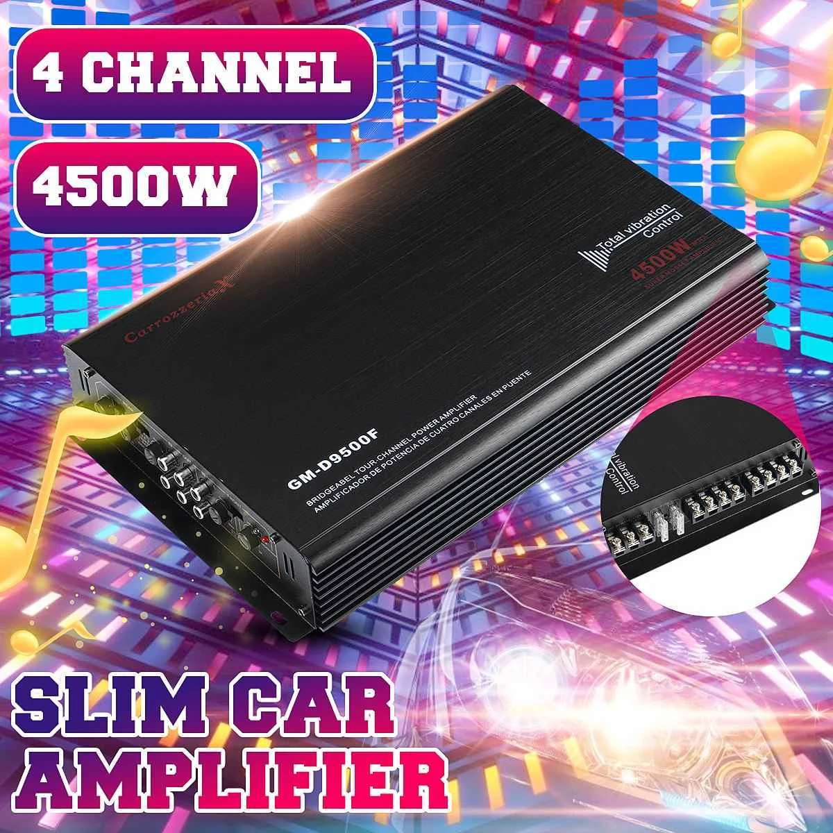 

12V 4500W HIFI Car Amplifier 4 CH Audio 3D Stereo Surround subwoofer Class A/B Home Theater Amplifiers Mini Amplificador