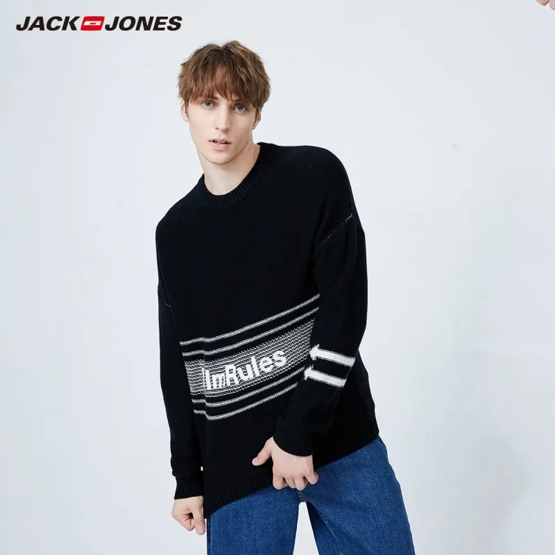 

JackJones Для мужчин свободного покроя для Fit элегантный дизайн вязаный свитер мужской пуловер шерстяной вязаный свитер | 219425504