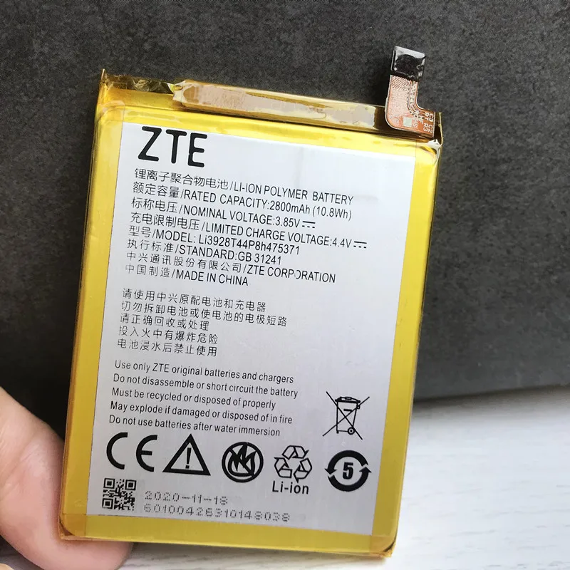 Аккумулятор Li3928T44P8h475371 для ZTE Blade A1 C880 C880U C880A C880S AXON Mini B2015 B2016 Xiaoxian3 2800