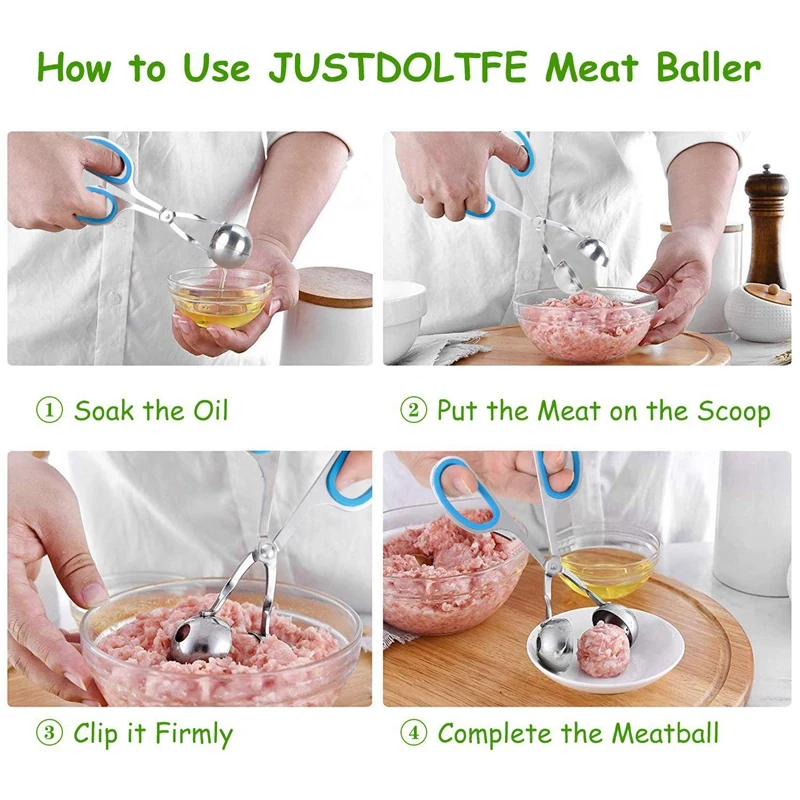 Мясорубка 2 шт. щипцы из нержавеющей стали для мясных шариков со съемными