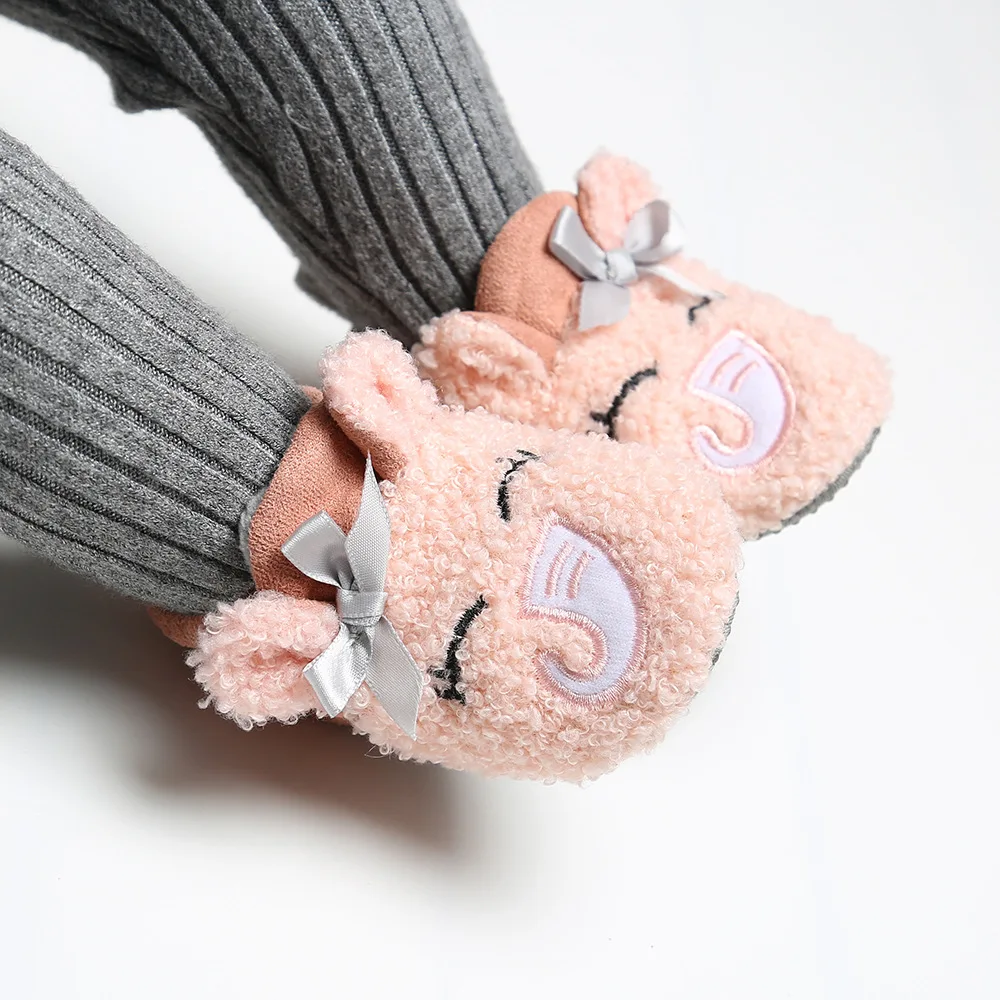 

Newborn baby shoes cotton shoes warm shoes magic stick shoes wool ball cartoon animal shoes