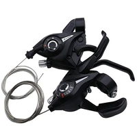 bicycle shifter brake gear shifter 21 speed or set black v brake for shimano mountain cycling conjoined finger dial levers handl
