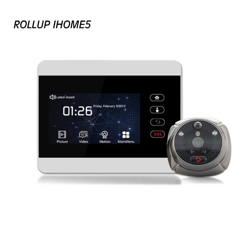 Rollup Ihome5 Smart Home Intercom Door Viewer Peephole Wireless Video IP Camera Eye WIFI Visual Doorbell Remotely Surveillance
