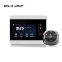 rollup ihome5 smart home door peepholes with 5 monitor wireless video doorbell eye intercom call in the apartment door camera