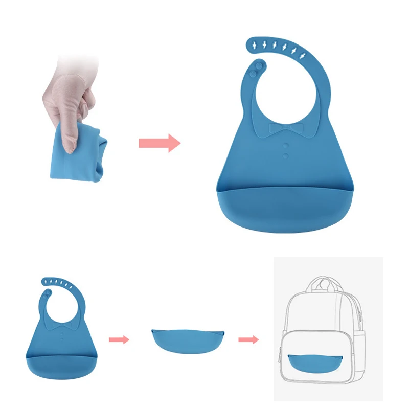

Baby Bib Adjustable Animal Picture Waterproof Saliva Dripping Bibs Soft Edible Silicone Saliva Towel Drooling Baby Scarf