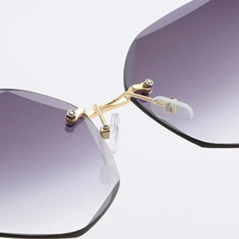 

New Metal Rimless Sunglasses Fashion Trimming Sun glasses Vintage Polygonal UV Goggle Classic Universal Shades Eyewear Women