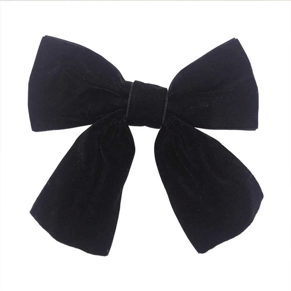 

1pairs Velvet Bow With Clip Sweet Side Women Bowknot Hairpin Vintage Elegant Girls Barrettes Headdress Hair Accessories
