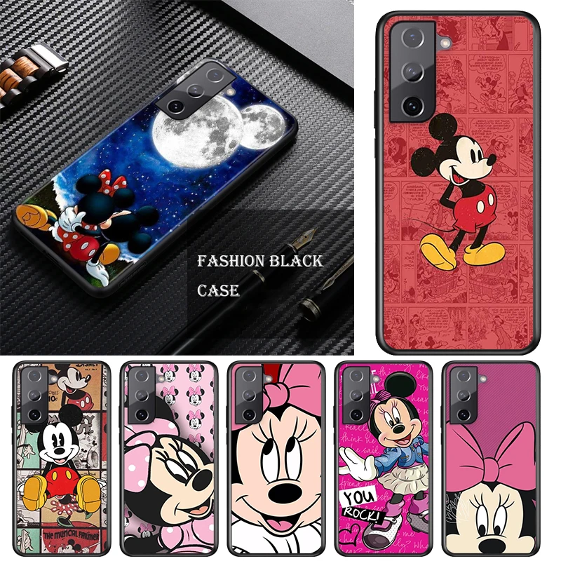 

For Samsung Galaxy S21 S20 FE S22 Ultra Pro Lite S10 5G S10E S9 S8 S7 S6 Edge Plus Black Soft Mickey Mouse Phone Case