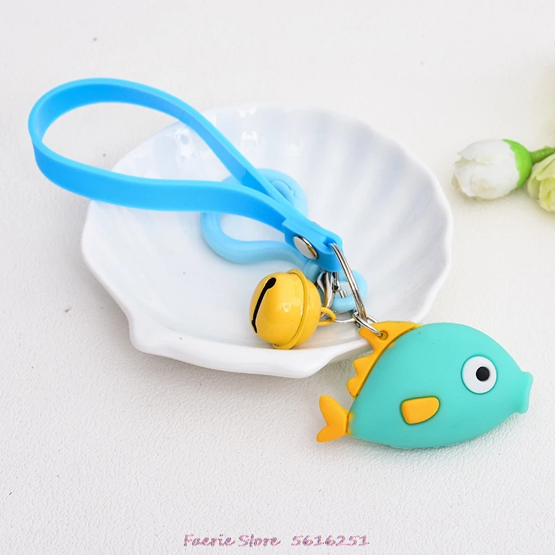 

Creative Cartoon Keychain Silicone Small Goldfish Stereo Car Key Chain Cute Package Accessories Lovers Gift Keyring Wholesale