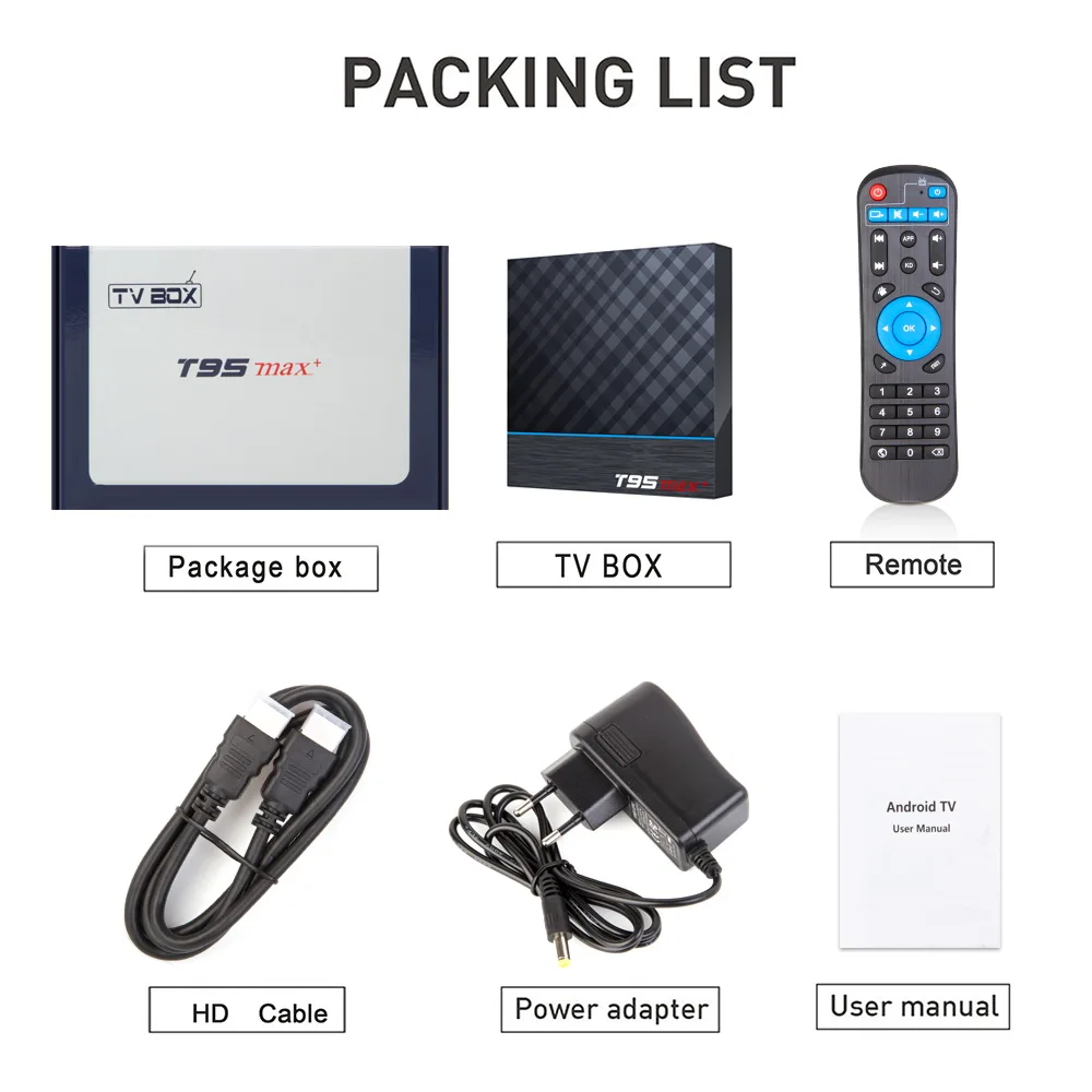 T95 MAX Plus Amlogic S905X3 Android 9.0 TV Box 4GB 64GB Dual Wifi 8K 24fps Netflix Youtube Media Player 2GB 16GB 32G set top box |