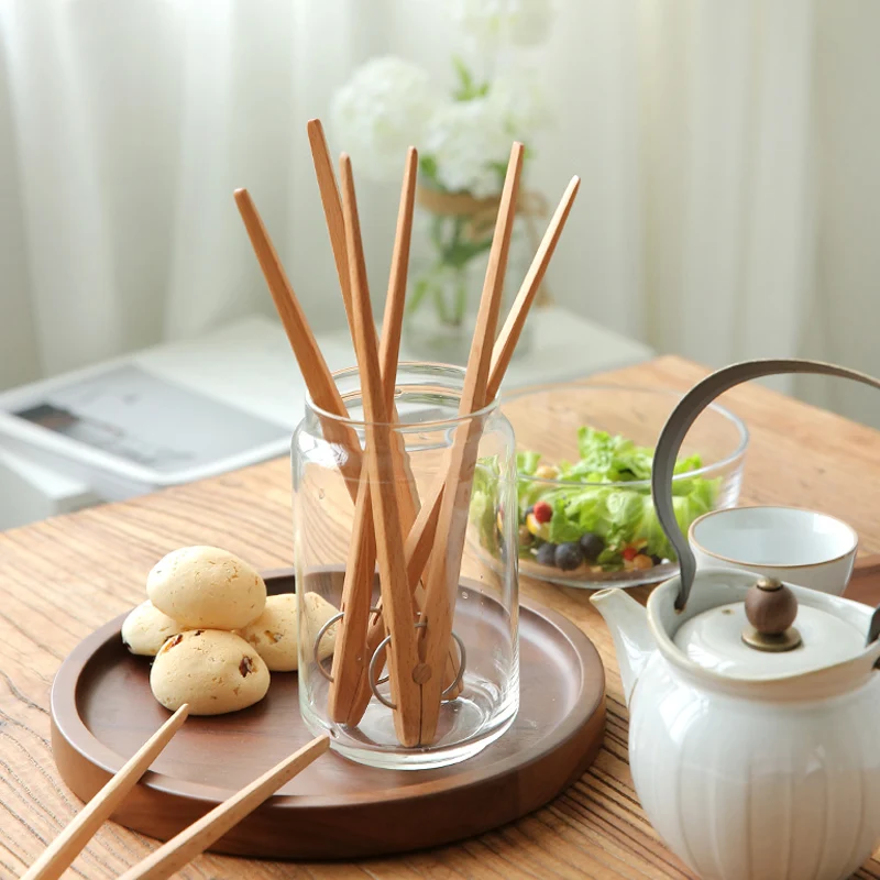 Деревянная кухонная утварь длинные пищевые щипцы корейские для барбекю